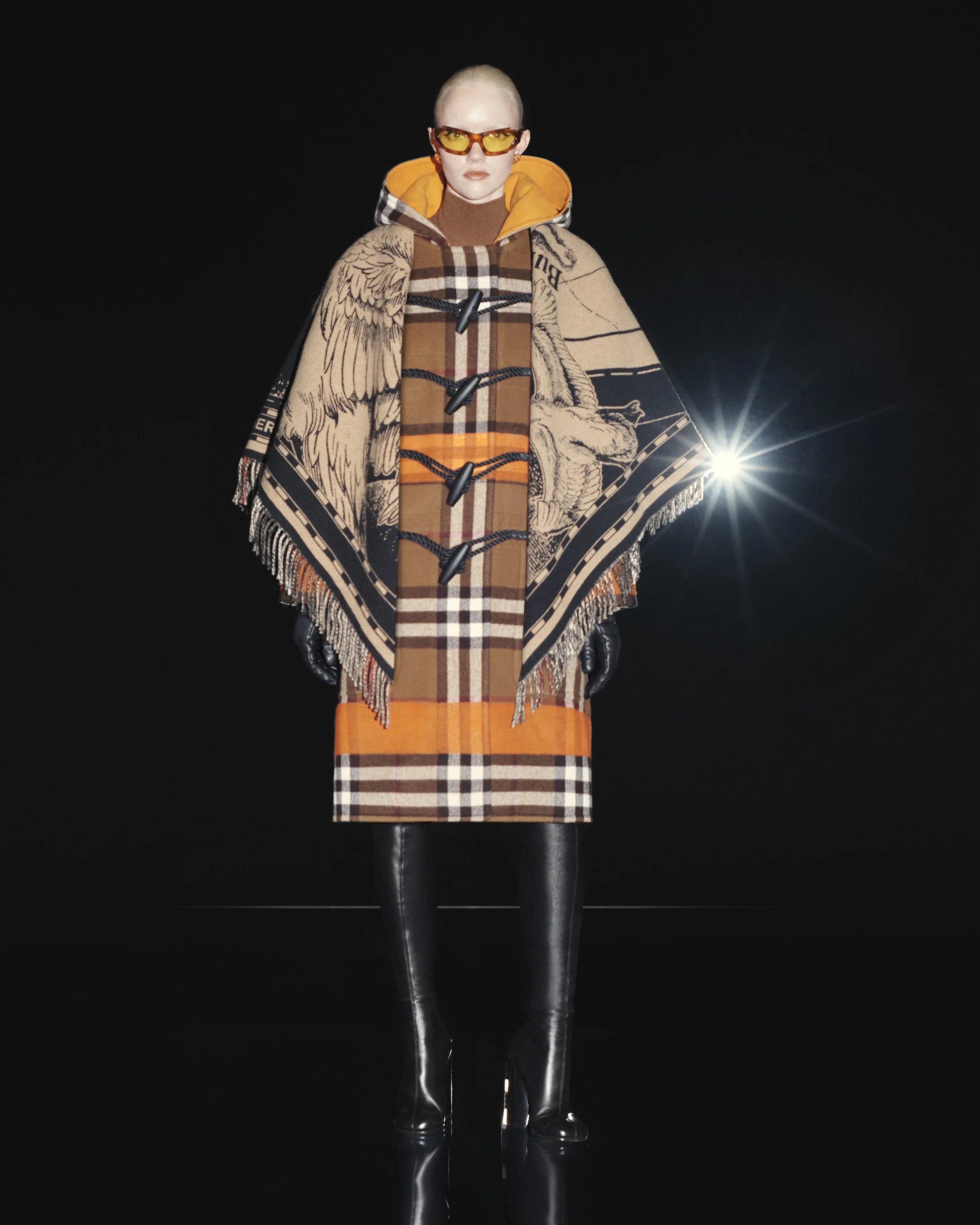 Gosha x burberry top check oversized duffle coat